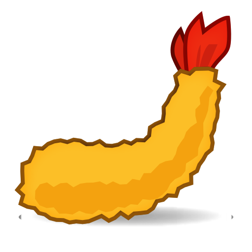 fried shrimp as rendered by emojidex