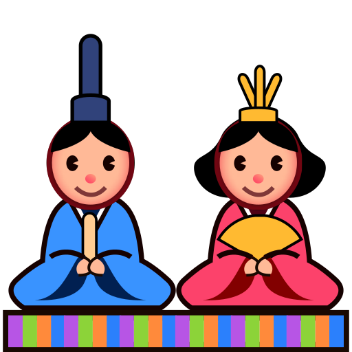 Japanese dolls as rendered by emojidex