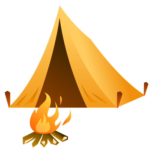 camping as rendered by emojidex