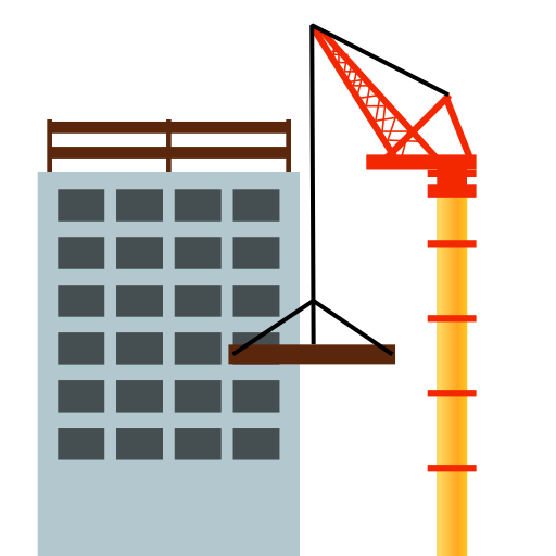 building construction as rendered by emojidex