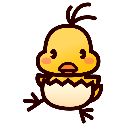 pulcino che nasce as rendered by emojidex