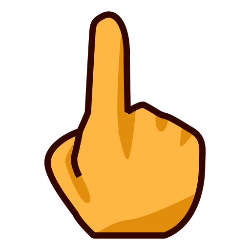 backhand index pointing up as rendered by emojidex
