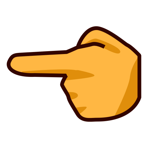 nach links weisender Zeigefinger as rendered by emojidex