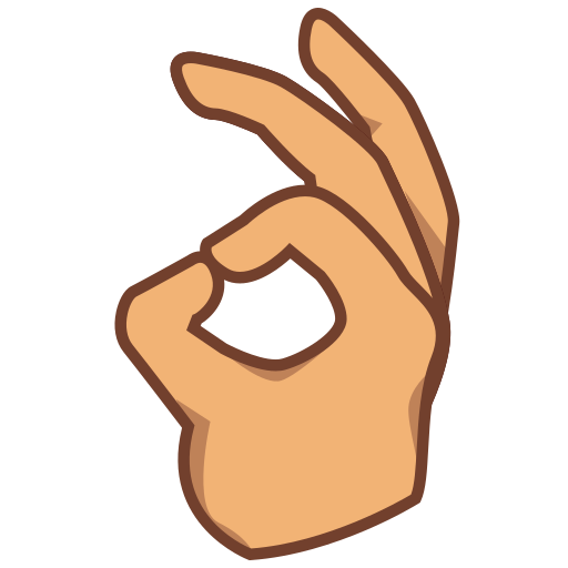 OK hand: medium skin tone as rendered by emojidex
