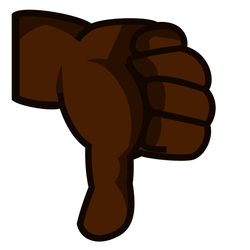 thumbs down: dark skin tone as rendered by emojidex