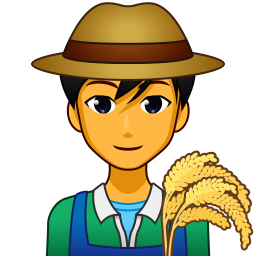 man farmer as rendered by emojidex