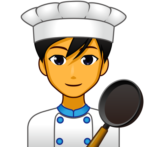 man cook as rendered by emojidex