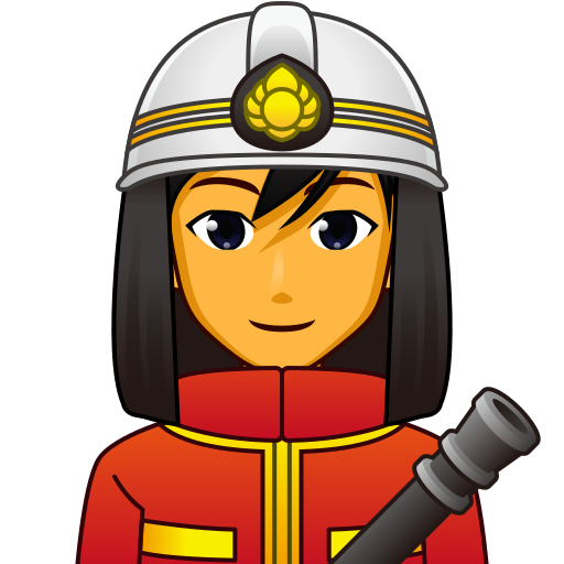 man firefighter as rendered by emojidex
