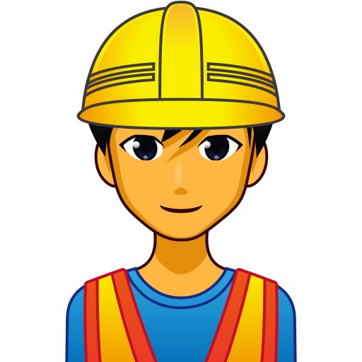 man construction worker as rendered by emojidex