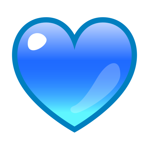 cuore blu as rendered by emojidex