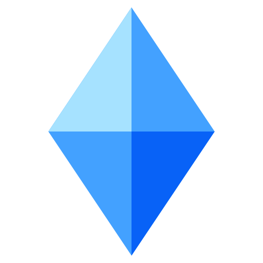 large blue diamond as rendered by emojidex