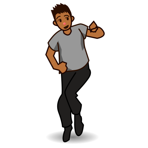 man dancing: medium-dark skin tone as rendered by emojidex