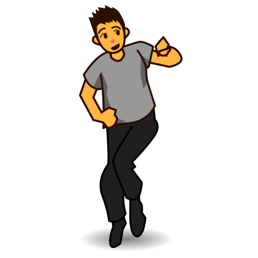 man dancing as rendered by emojidex