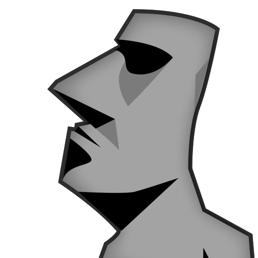 Moai as rendered by emojidex