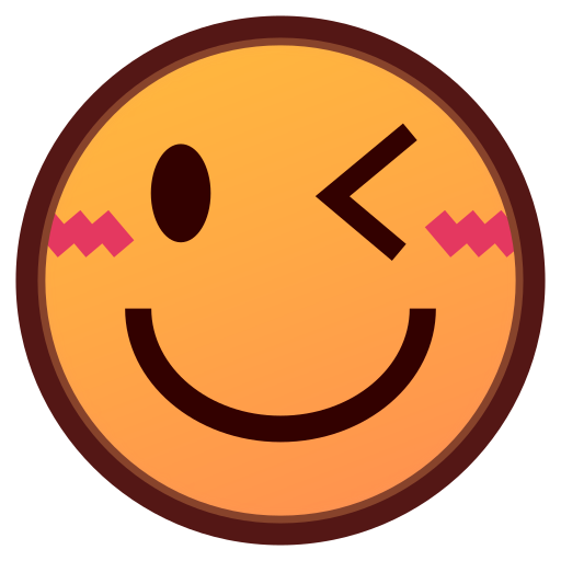 zwinkerndes Gesicht as rendered by emojidex
