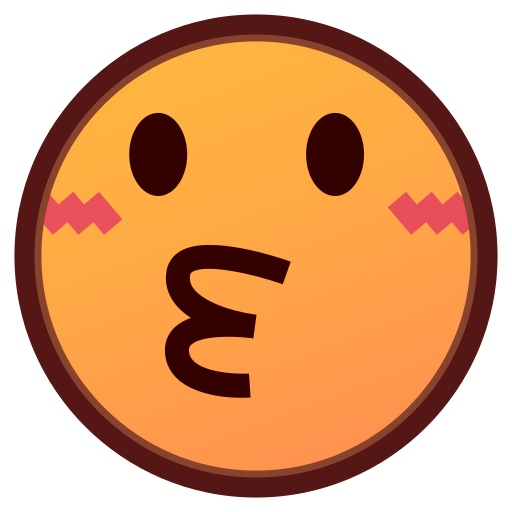 faccina che bacia as rendered by emojidex