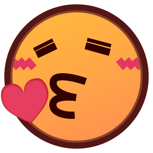 face blowing a kiss as rendered by emojidex