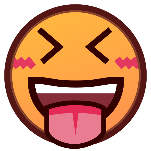 وجه بعينين مغلقتين ولسان متدلٍ as rendered by emojidex