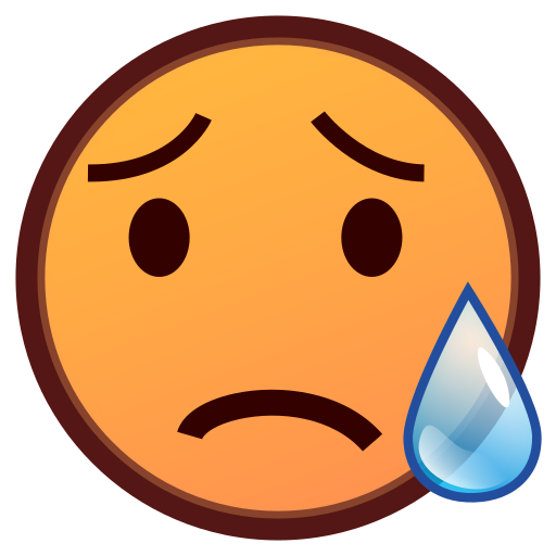 faccina delusa ma sollevata as rendered by emojidex