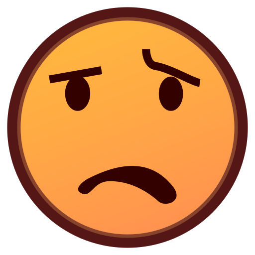 anguished face as rendered by emojidex