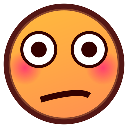 visage qui rougit as rendered by emojidex