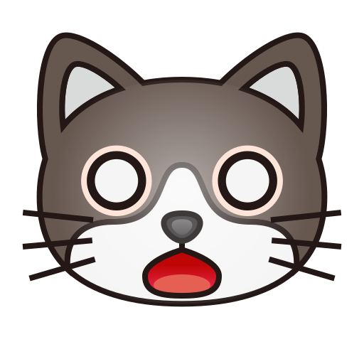 gatto esterrefatto as rendered by emojidex