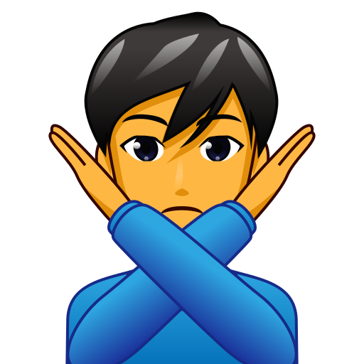 man gesturing NO as rendered by emojidex
