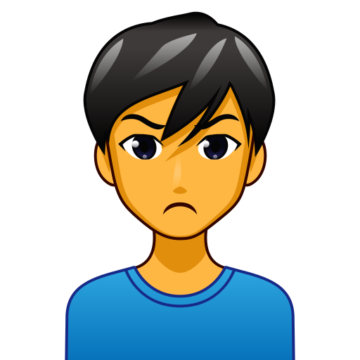 man pouting as rendered by emojidex