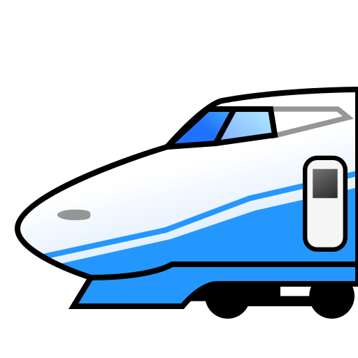 high-speed train as rendered by emojidex