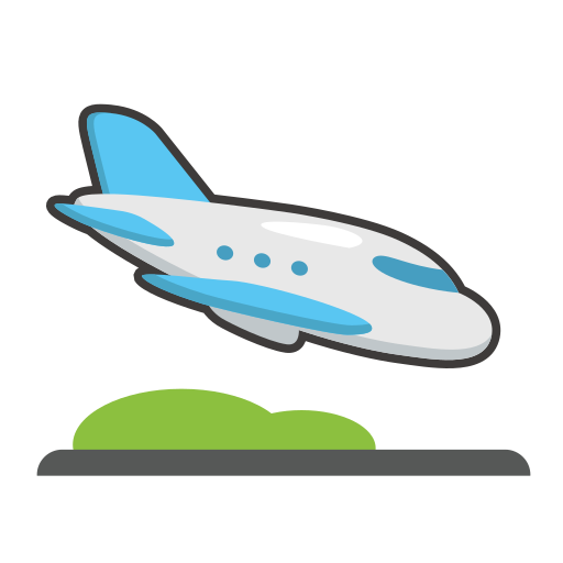 airplane arrival as rendered by emojidex