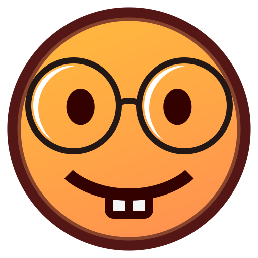 faccina nerd as rendered by emojidex