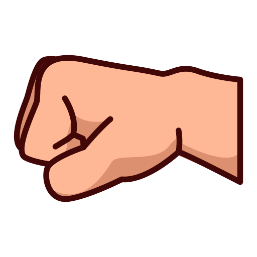 left-facing fist: medium-light skin tone as rendered by emojidex