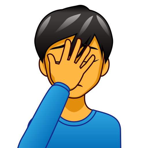 man facepalming as rendered by emojidex
