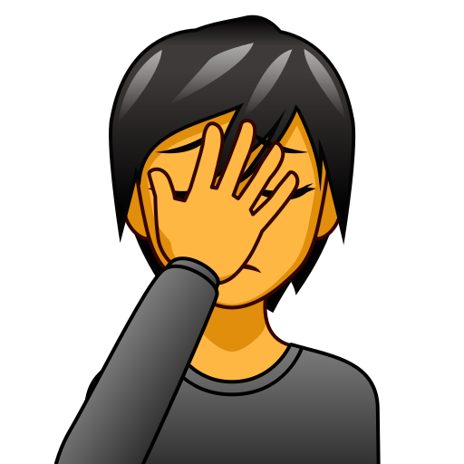person facepalming as rendered by emojidex
