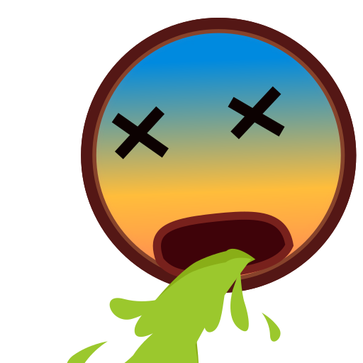 visage qui vomit as rendered by emojidex