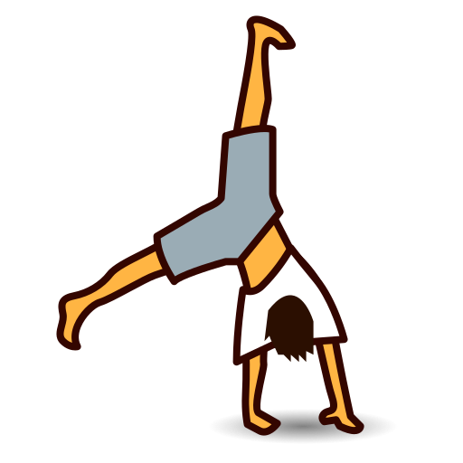 person cartwheeling as rendered by emojidex