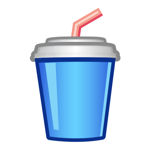 cup with straw as rendered by emojidex