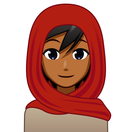 Woman with Headscarf: Medium-Dark Skin Tone, the design in this release