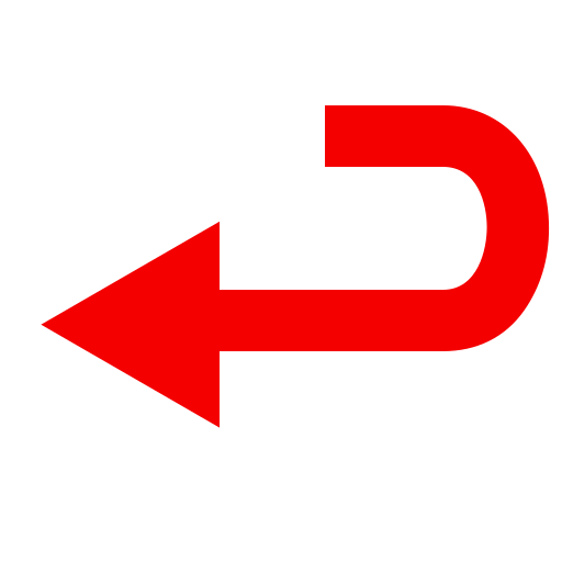 right arrow curving left as rendered by emojidex