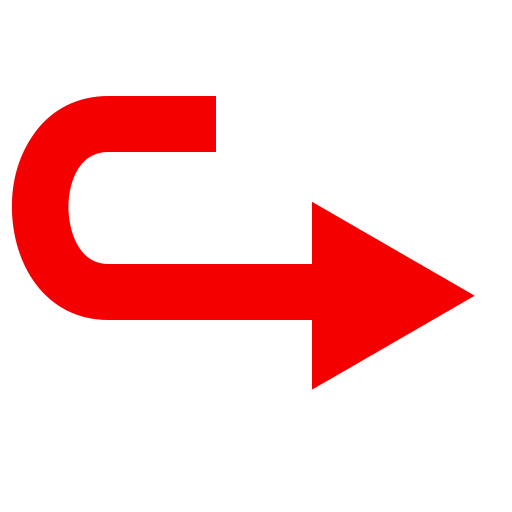 left arrow curving right as rendered by emojidex