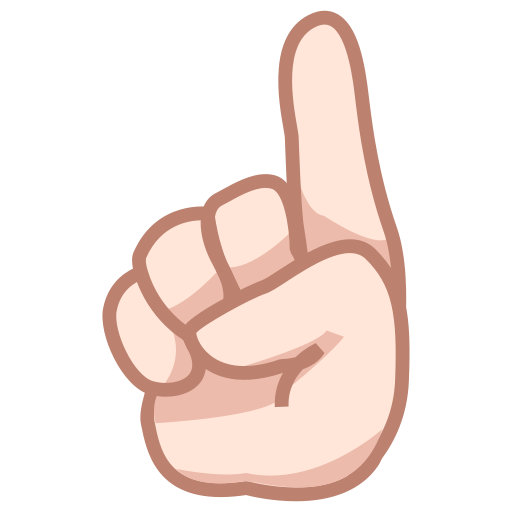 index pointing up: light skin tone as rendered by emojidex