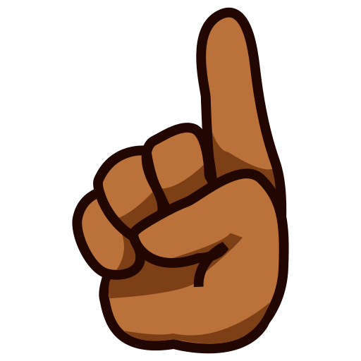 index pointing up: medium-dark skin tone as rendered by emojidex