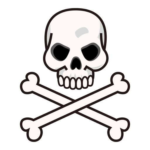 teschio con ossa incrociate as rendered by emojidex