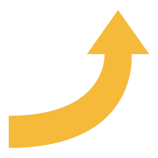 right arrow curving up as rendered by emojidex