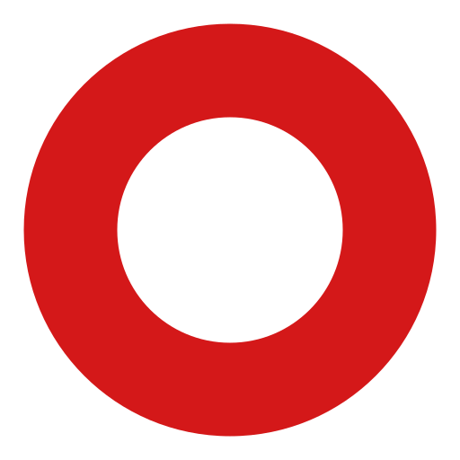 hollow red circle as rendered by emojidex