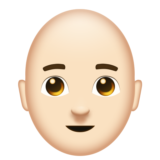 Man: Light Skin Tone, Bald, the design in this release