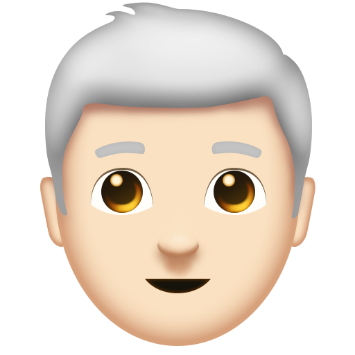 Man: Light Skin Tone, White Hair, the design in this release
