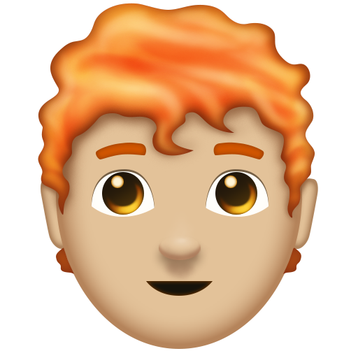Man: Medium-Light Skin Tone, Red Hair, the design in this release