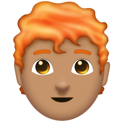 Man: Medium Skin Tone, Red Hair, the design in this release