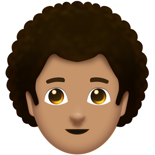 Man: Medium Skin Tone, Curly Hair, the design in this release